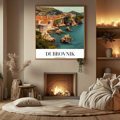 Capture the breathtaking beauty of Dubrovnik with this stunning coastal artwork. Featuring the for Hall