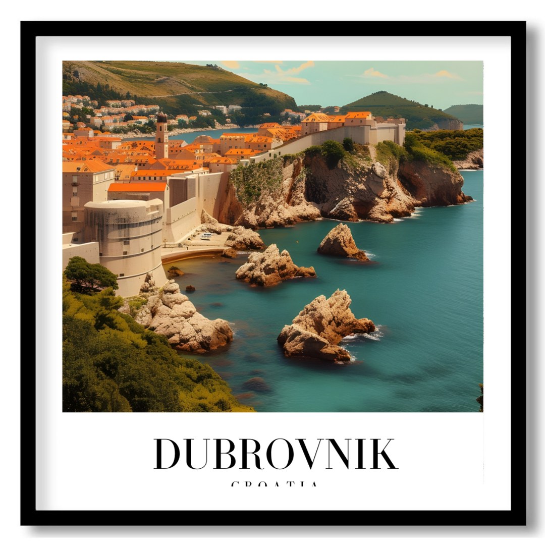 Capture the breathtaking beauty of Dubrovnik with this stunning coastal artwork. Featuring the for residence