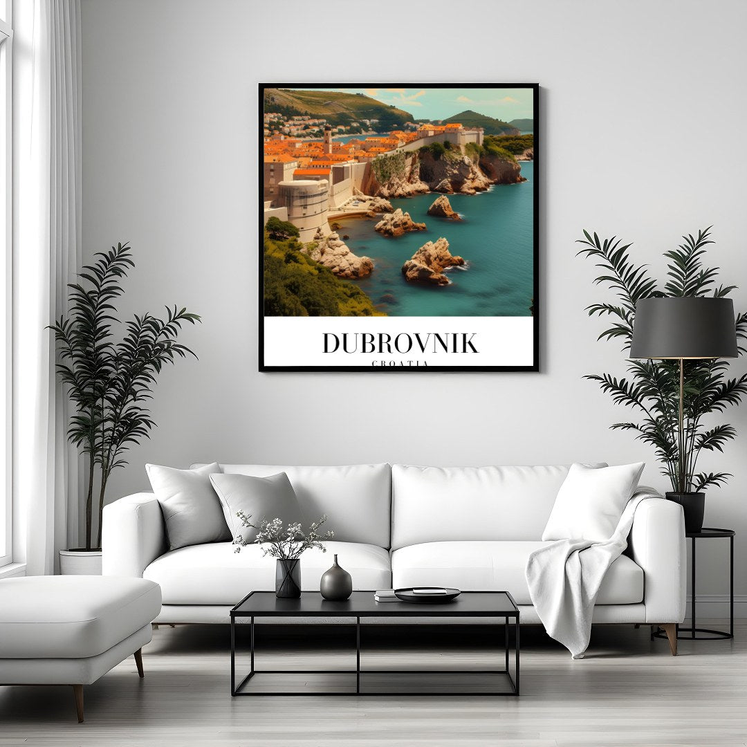 Capture the breathtaking beauty of Dubrovnik with this stunning coastal artwork. Featuring the for Sitting Area