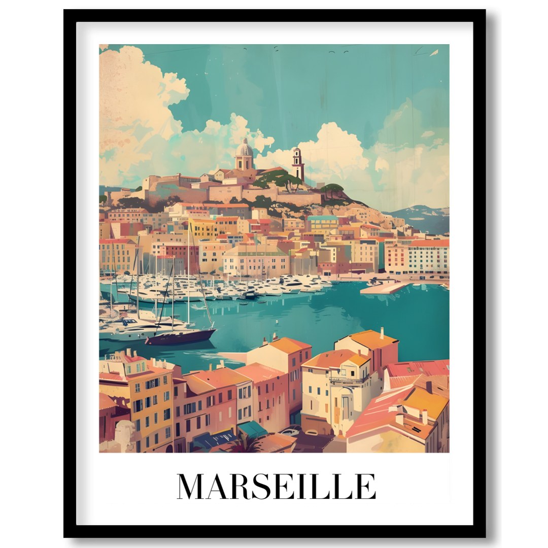 Immerse yourself in the vibrant beauty of Marseille with this captivating artwork. Featuring the for gallery