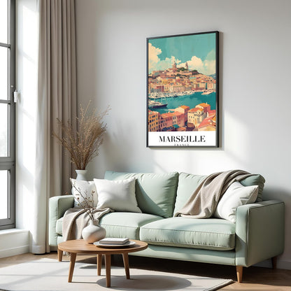 Immerse yourself in the vibrant beauty of Marseille with this captivating artwork. Featuring the for Hall
