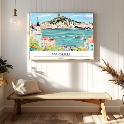 Immerse yourself in the vibrant charm of Marseille with this captivating artwork. The piece for Hallway