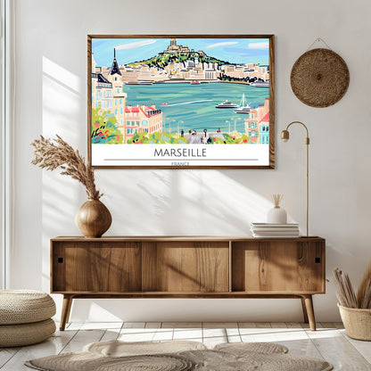 Immerse yourself in the vibrant charm of Marseille with this captivating artwork. The piece for Sitting Area