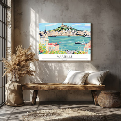 Immerse yourself in the vibrant charm of Marseille with this captivating artwork. The piece for Veranda