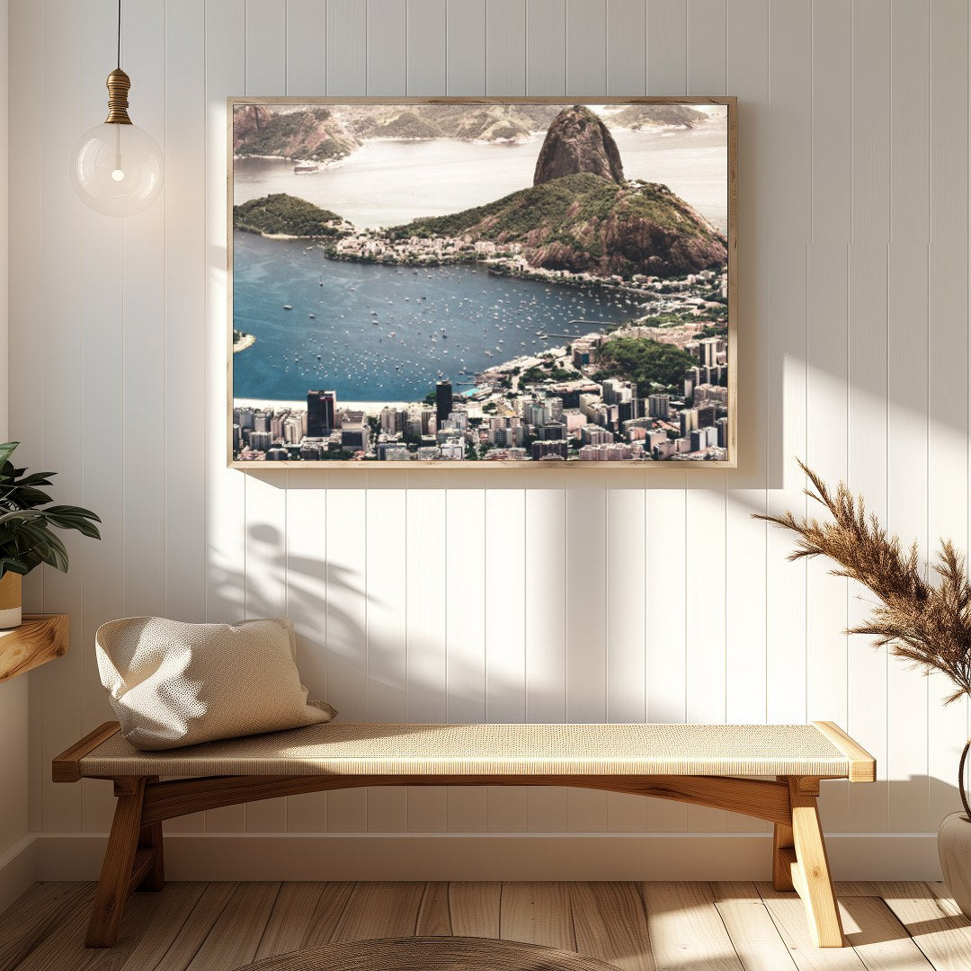 Immerse yourself in the breathtaking beauty of Rio de Janeiro's iconic coastline. This artwork for Hallway