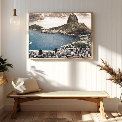 Immerse yourself in the breathtaking beauty of Rio de Janeiro's iconic coastline. This artwork for Hallway