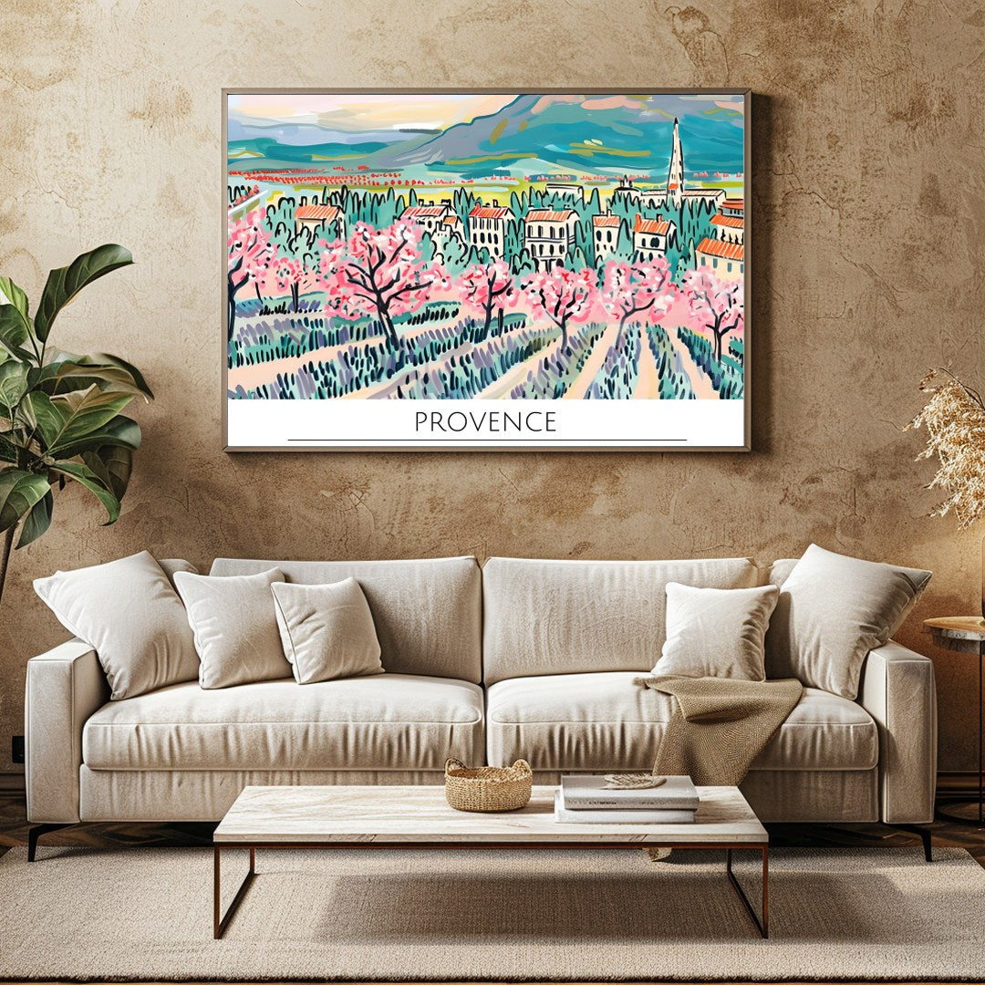 Elevate your living space with this exquisitely vibrant portrayal of Provence in spring. The for Family Room