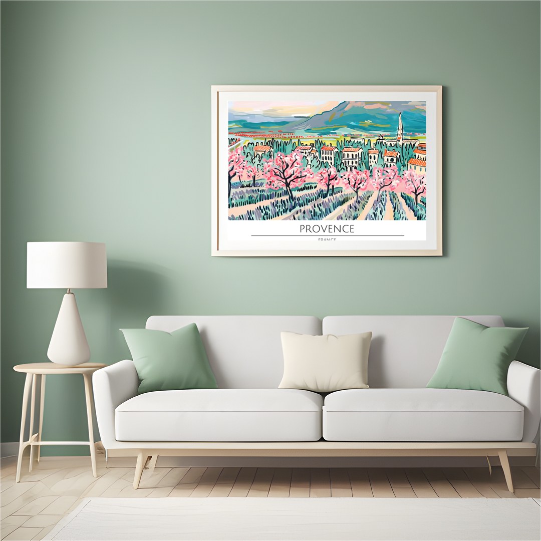 Elevate your living space with this exquisitely vibrant portrayal of Provence in spring. The for Hall
