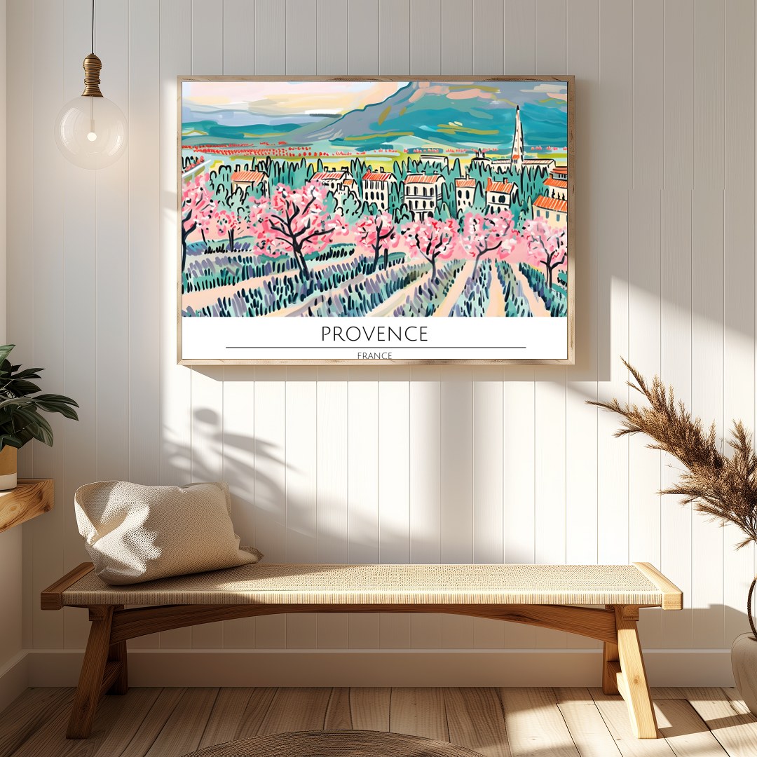 Elevate your living space with this exquisitely vibrant portrayal of Provence in spring. The for Hallway