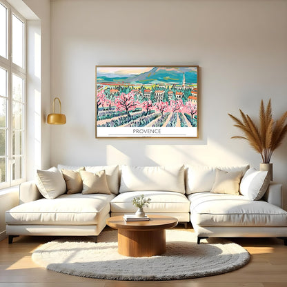 Elevate your living space with this exquisitely vibrant portrayal of Provence in spring. The for Living Room