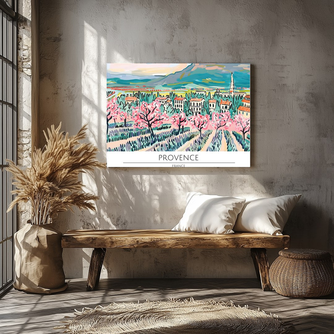 Elevate your living space with this exquisitely vibrant portrayal of Provence in spring. The for Veranda