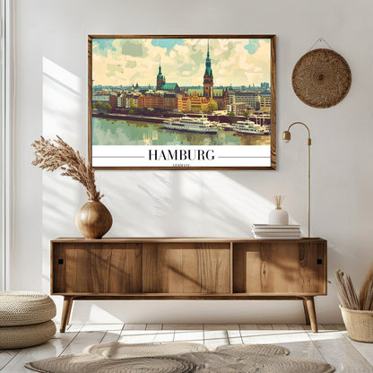 Capture the charm of Hamburg with this stunning skyline artwork, perfect for those with a love for for Sitting Area
