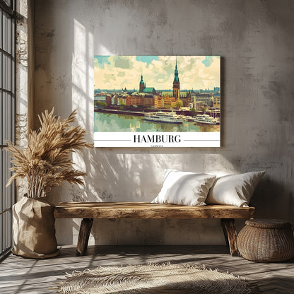 Capture the charm of Hamburg with this stunning skyline artwork, perfect for those with a love for for Veranda
