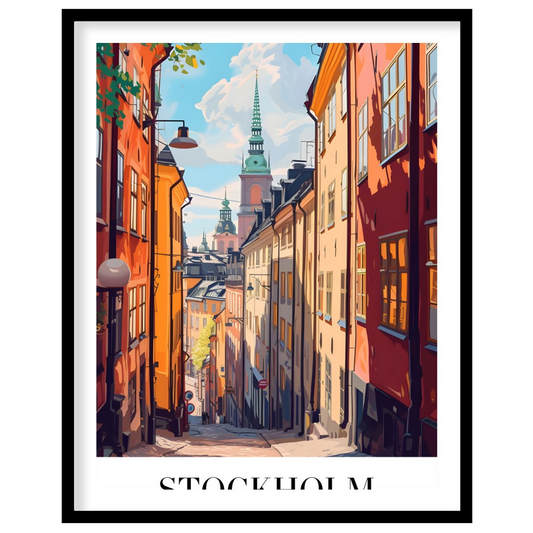 Capture the charm of Stockholm's vibrant streets with this exquisite artwork. Perfectly blending for area