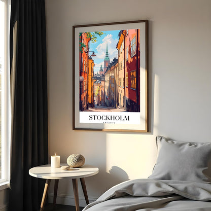 Capture the charm of Stockholm's vibrant streets with this exquisite artwork. Perfectly blending for Bedroom