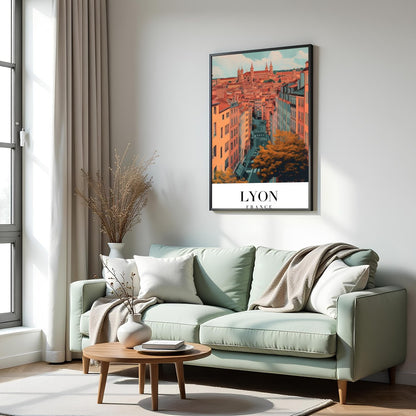 Capture the enchanting streets of Lyon with this vibrant wall art. Featuring a detailed view of the for Hall