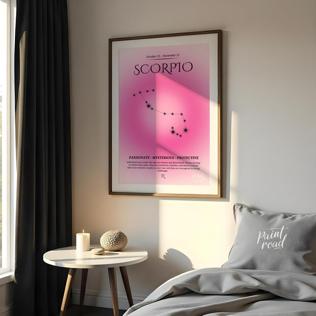 This poster features the Scorpio zodiac sign, covering the birth dates from October 23 to November … for bedroom