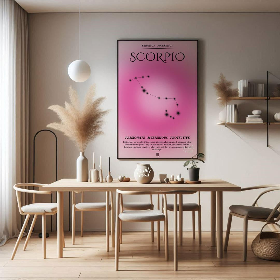 This poster features the Scorpio zodiac sign, covering the birth dates from October 23 to November … for dining room