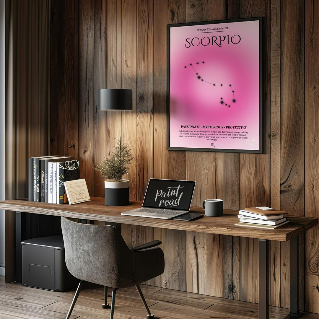 This poster features the Scorpio zodiac sign, covering the birth dates from October 23 to November … for office