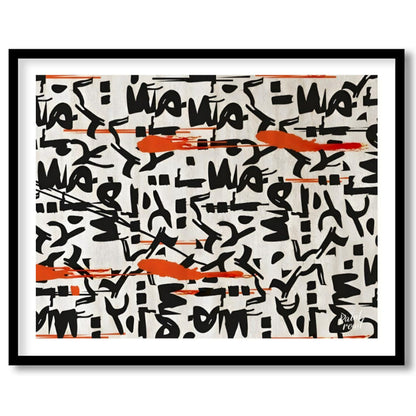 """Scribbled Rhythms"" presents a dynamic abstract pattern featuring bold black scribbles and vibra… for lovely house
