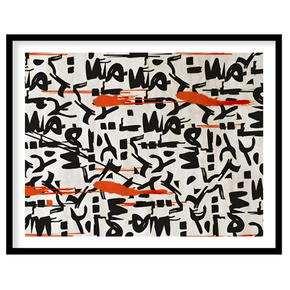 """Scribbled Rhythms"" presents a dynamic abstract pattern featuring bold black scribbles and vibra… for lovely house