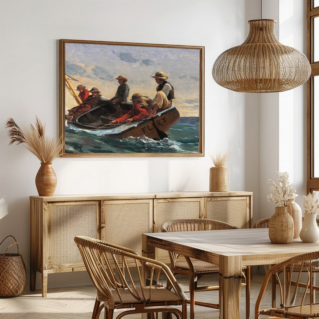 Capture the serene yet adventurous spirit of a classic maritime journey with this stunning wall art for Dining