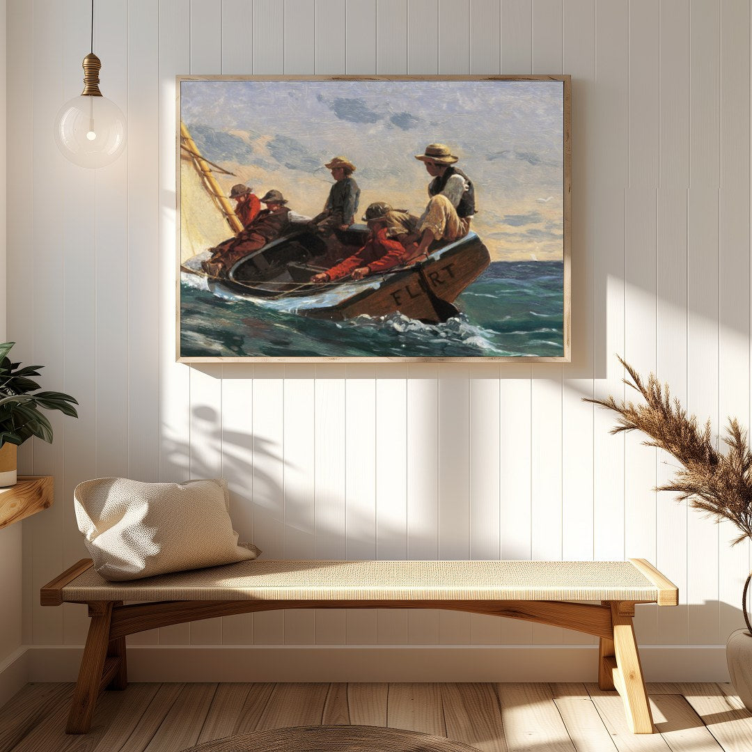 Capture the serene yet adventurous spirit of a classic maritime journey with this stunning wall art for Hallway