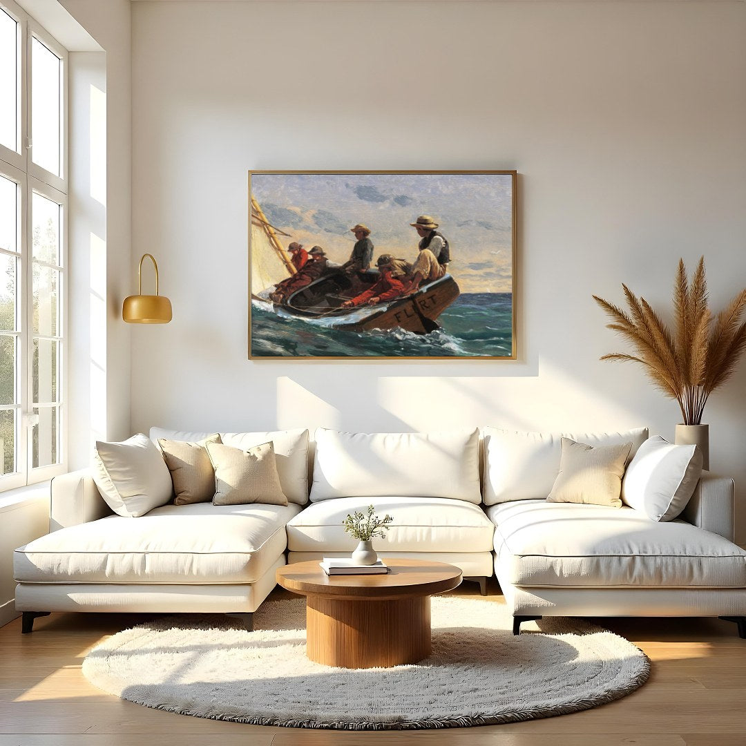 Capture the serene yet adventurous spirit of a classic maritime journey with this stunning wall art for Living Room