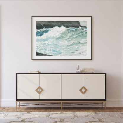 Capture the raw beauty and power of the ocean with this stunning piece, portraying the dynamic for Foyer