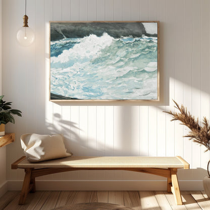 Capture the raw beauty and power of the ocean with this stunning piece, portraying the dynamic for Hallway