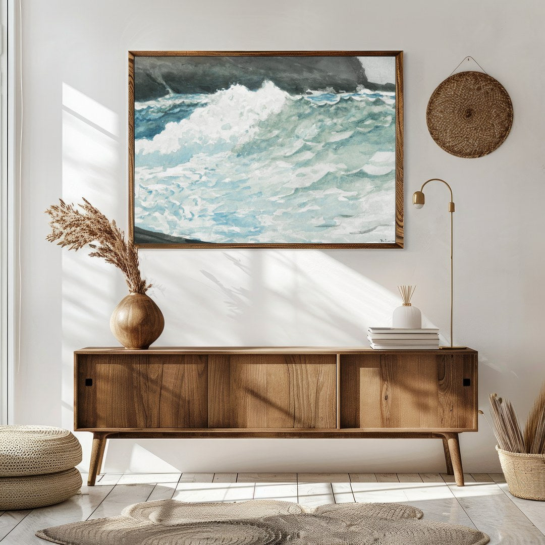 Capture the raw beauty and power of the ocean with this stunning piece, portraying the dynamic for Sitting Area
