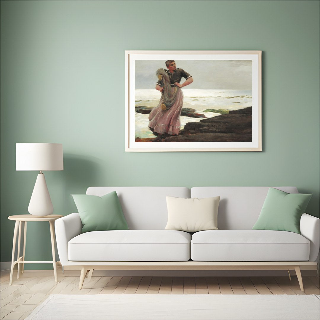 Immerse yourself in the serene beauty of the coastline with this captivating artwork. The blend of for Hall
