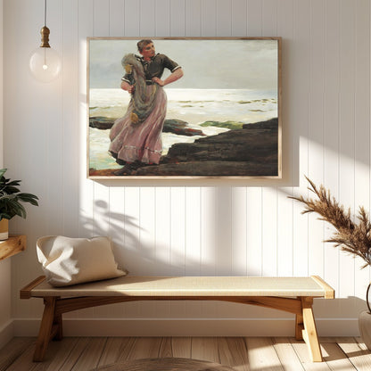 Immerse yourself in the serene beauty of the coastline with this captivating artwork. The blend of for Hallway