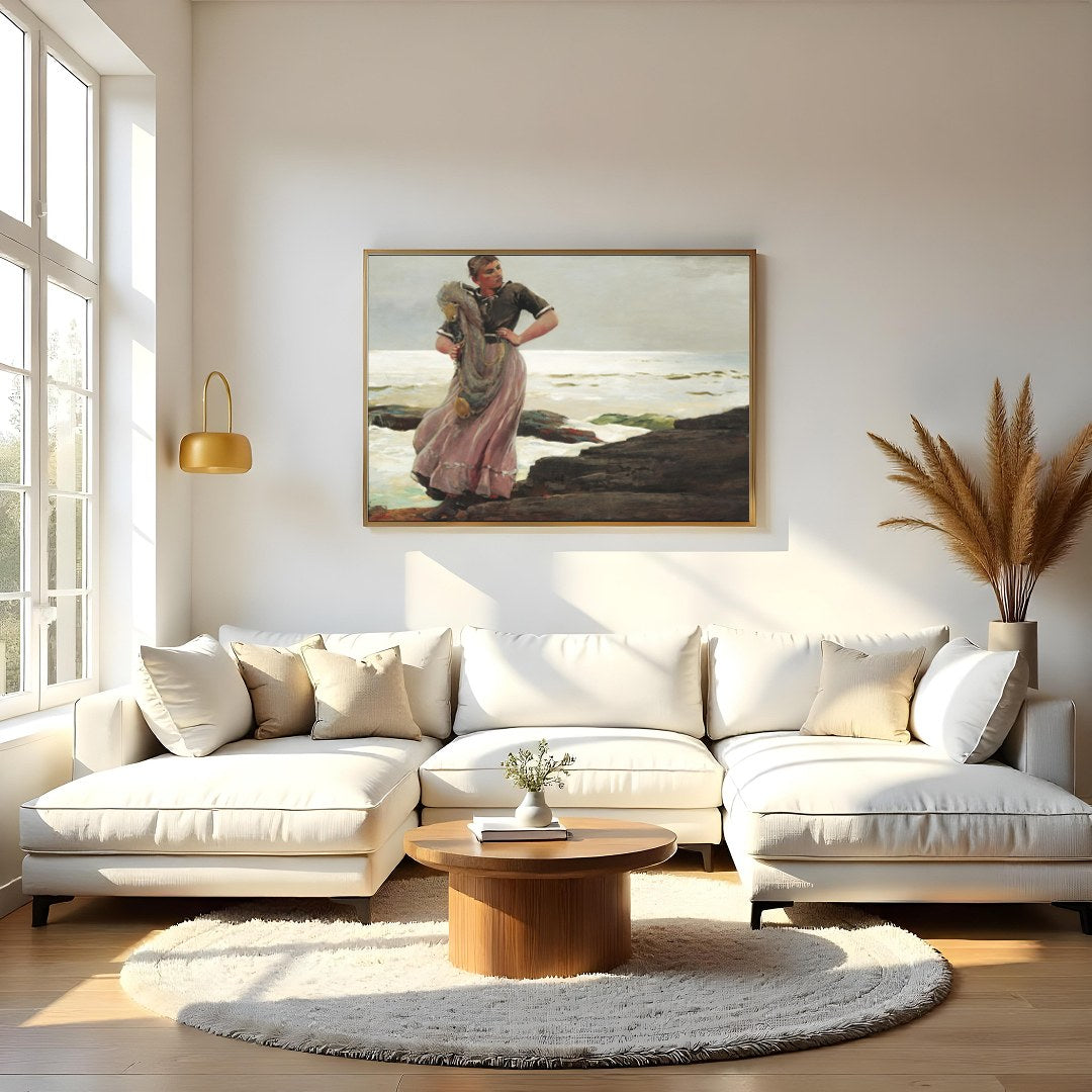 Immerse yourself in the serene beauty of the coastline with this captivating artwork. The blend of for Living Room