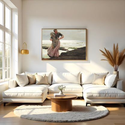 Immerse yourself in the serene beauty of the coastline with this captivating artwork. The blend of for Living Room