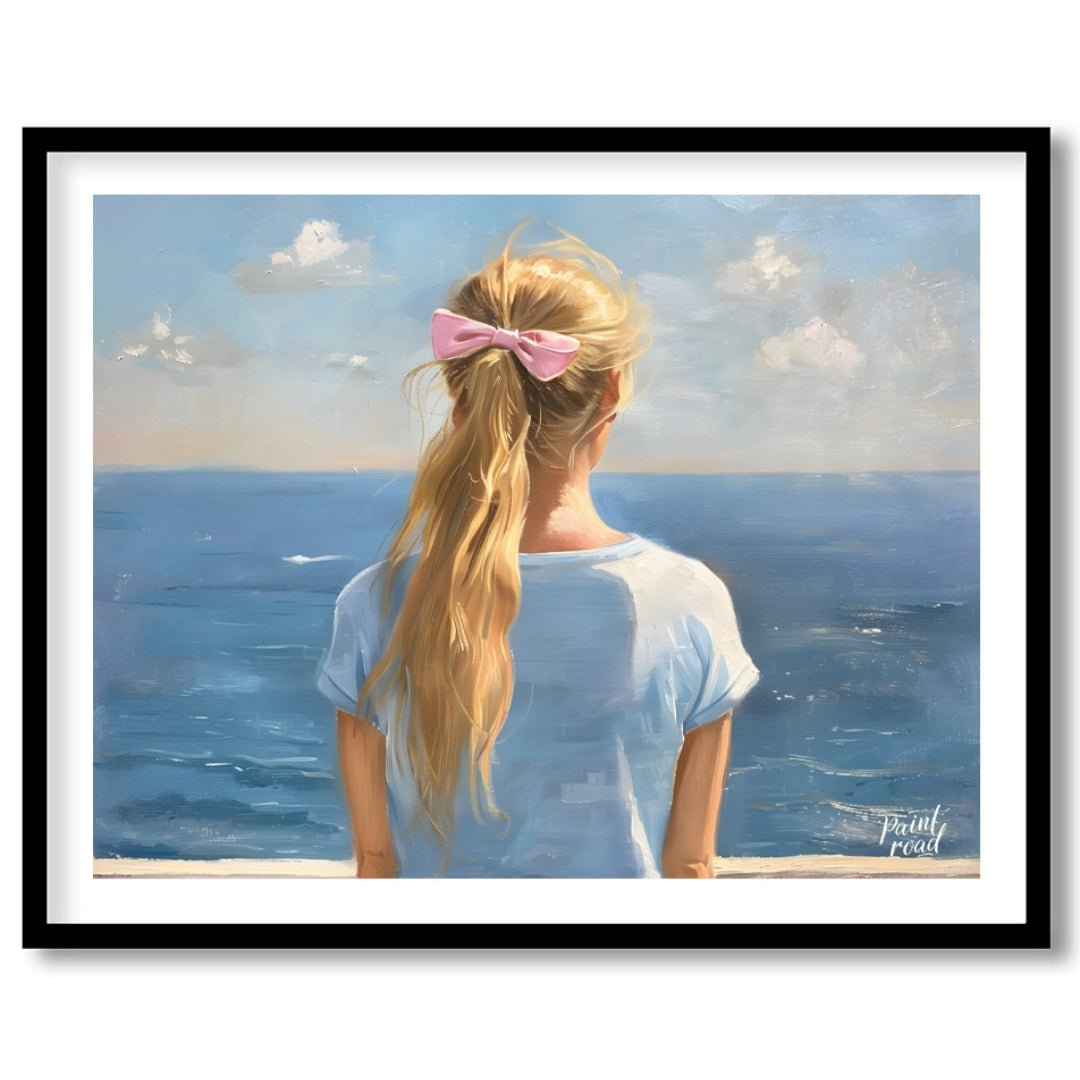 Seaside Serenity captures a tranquil moment of quiet reflection as a young woman gazes out at the e… for abode