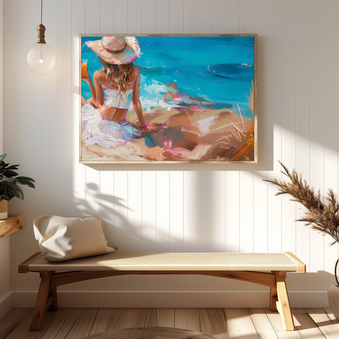 Embrace the tranquil beauty of the coast with 'Seaside Serenity.' This captivating piece captures for Hallway