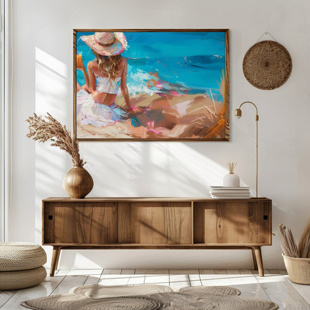 Embrace the tranquil beauty of the coast with 'Seaside Serenity.' This captivating piece captures for Sitting Area