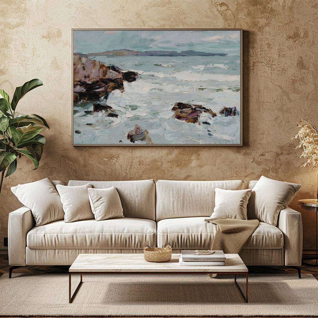 Immerse yourself in the tranquility of nature with this exquisite impressionist landscape capturing for Family Room