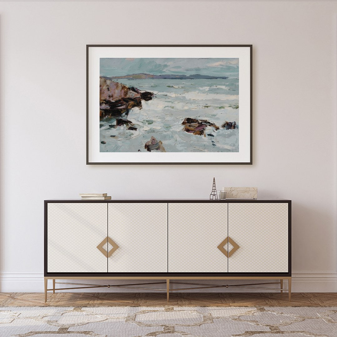 Immerse yourself in the tranquility of nature with this exquisite impressionist landscape capturing for Foyer