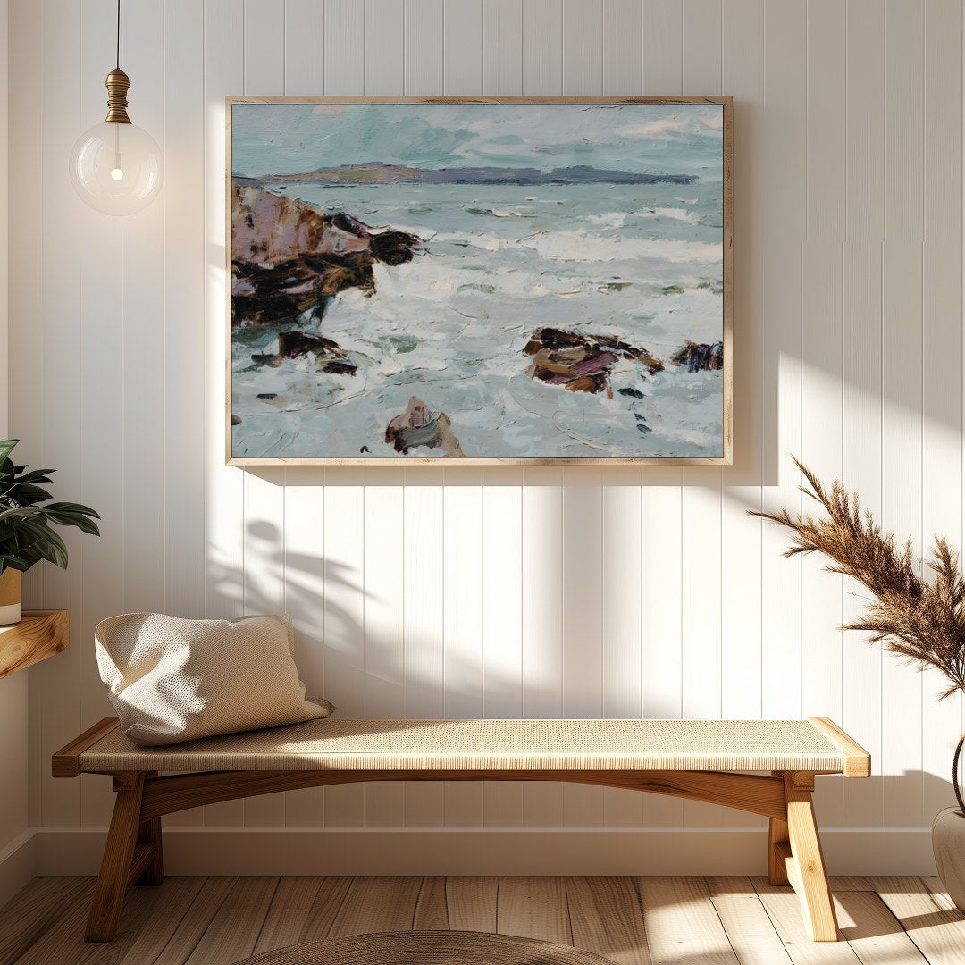 Immerse yourself in the tranquility of nature with this exquisite impressionist landscape capturing for Hallway