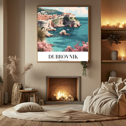 Capture the timeless beauty of Dubrovnik with this stunning wall art piece. Its vibrant depiction for Hall