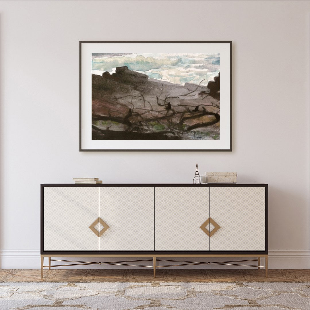 Capture the tranquil essence of the coast with this beautiful watercolor depiction. Rich, flowing for Foyer