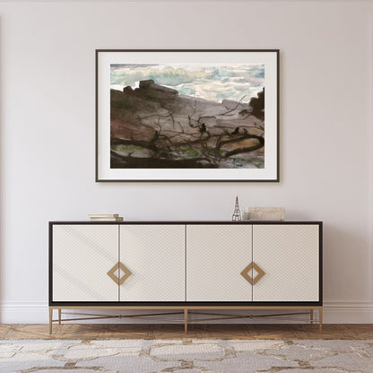 Capture the tranquil essence of the coast with this beautiful watercolor depiction. Rich, flowing for Foyer