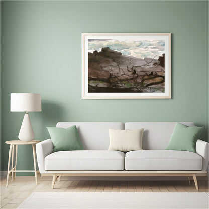 Capture the tranquil essence of the coast with this beautiful watercolor depiction. Rich, flowing for Hall