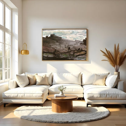 Capture the tranquil essence of the coast with this beautiful watercolor depiction. Rich, flowing for Living Room