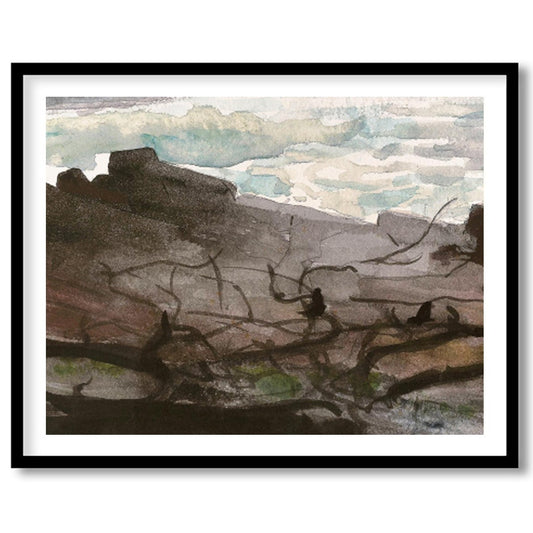 Capture the tranquil essence of the coast with this beautiful watercolor depiction. Rich, flowing for lovely-house