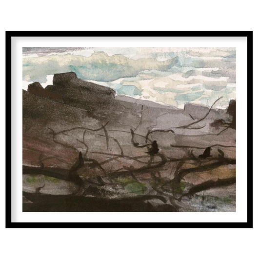 Capture the tranquil essence of the coast with this beautiful watercolor depiction. Rich, flowing for lovely-house