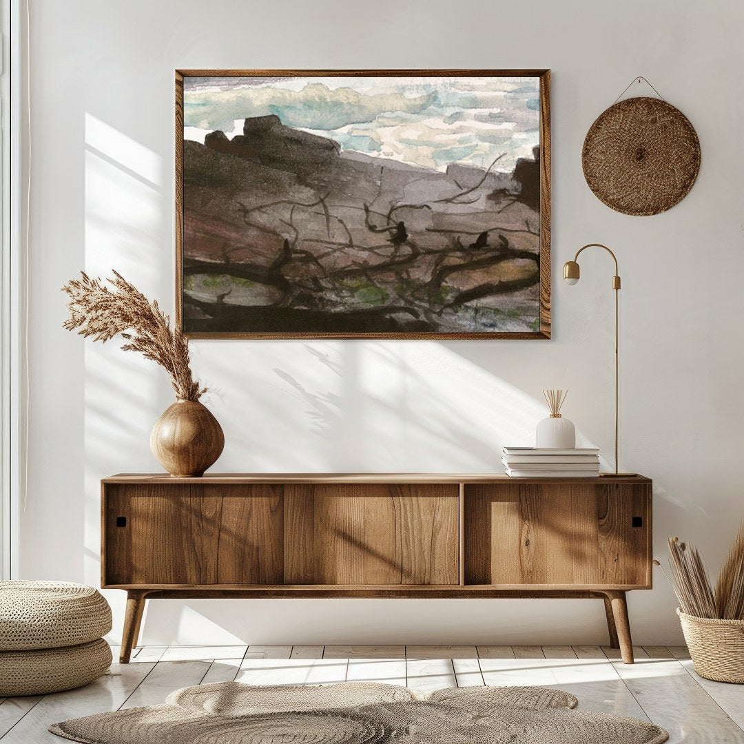 Capture the tranquil essence of the coast with this beautiful watercolor depiction. Rich, flowing for Sitting Area