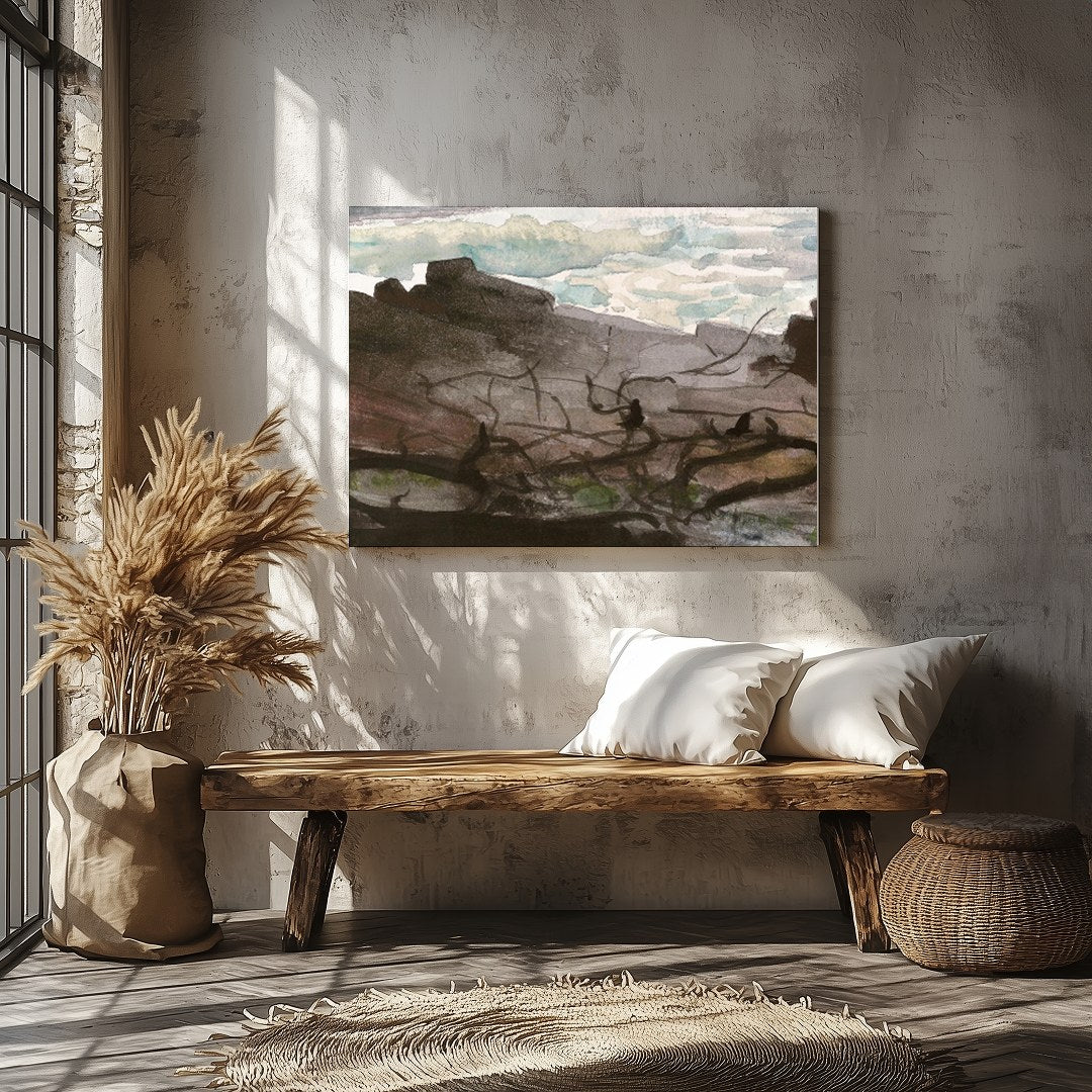 Capture the tranquil essence of the coast with this beautiful watercolor depiction. Rich, flowing for Veranda